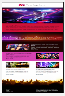 Sample entertainment and event email and newletter template