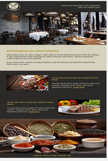 Sample Restaurant email and newletter template