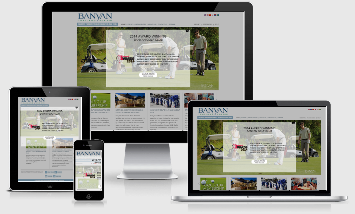 Banyan Resort and Golf Hua Hin responsive website